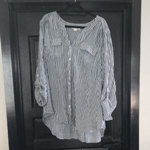 Elegant Striped Button Down Shirt